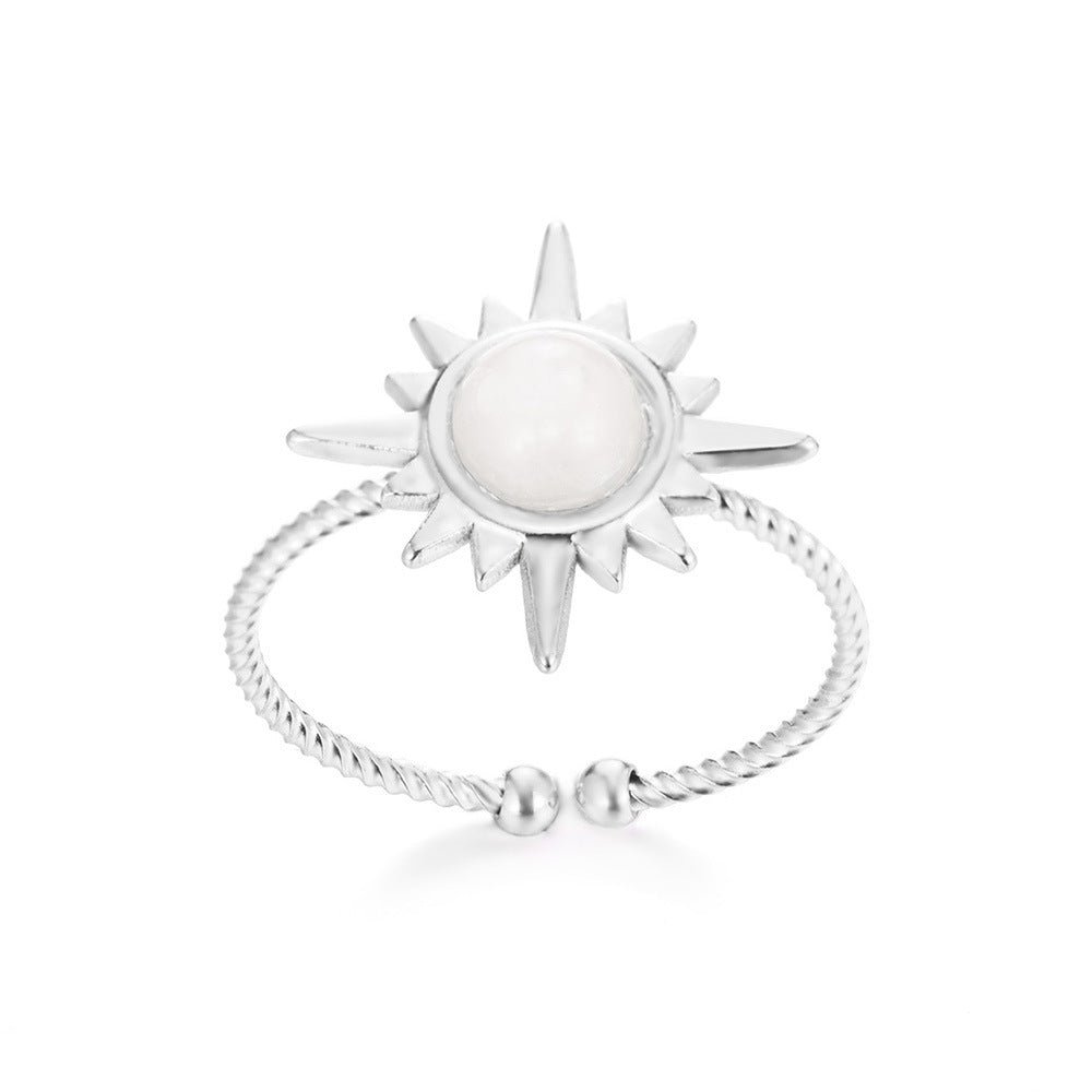 Bohemian Sun Star Adjustable Stainless Steel Ring - BsBuy
