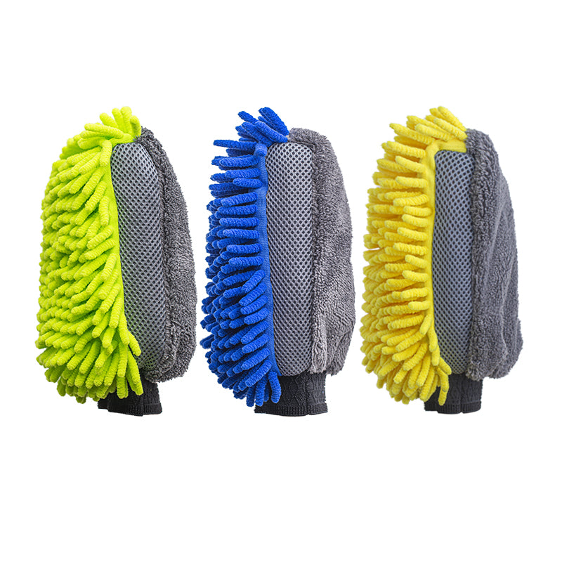 Microfiber Car Wash Gloves with Chenille Coral Texture - BsBuy