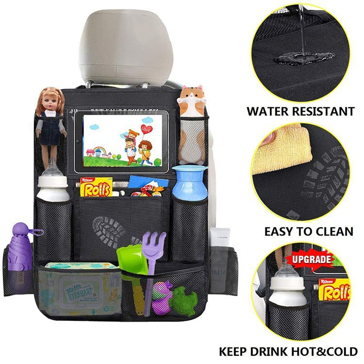 Car Rear Seat Organizer with Tablet Stand and Storage Pockets - BsBuy