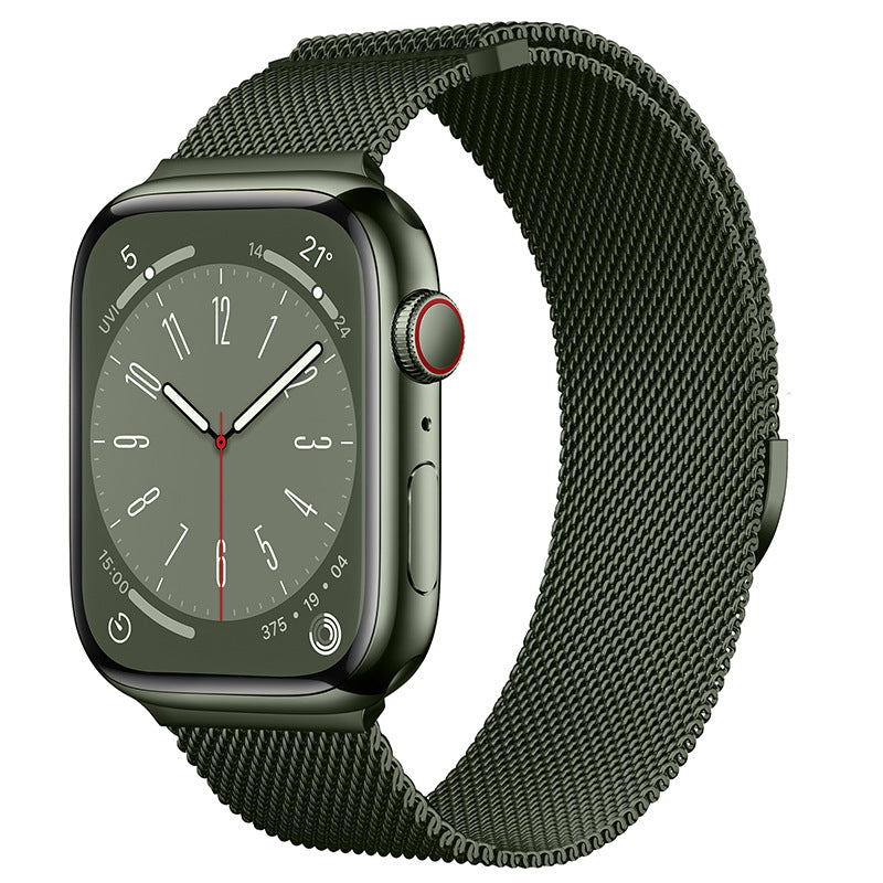 Compatible with Apple Watch, Two-Section Half-Circle Magnetic Milanese Steel Band for iWatch 11, Apple Watch Strap - BsBuy