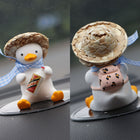 Straw Hat Glasses Duck Car Ornaments Straw Hat Local Tyrant Duck Car Ornaments Creative Straw Hat Swing Duck Car Pendant - BsBuy