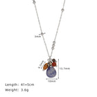 Natural Stone Necklace & Earrings Set – Retro Ethnic Teardrop Jewellery in Titanium Steel - BsBuy