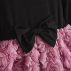 Girls Autumn Princess Dress – Rose Pattern, Large Bow & Long Sleeve - BsBuy
