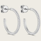 Moissanite C-Hoop Earrings — S925 Sterling Silver | D Colour VVS1 | Architectural Elegance - BsBuy