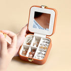 Casegrace PU Leather Mini Jewelry Box Organizer for Jewelry Earrings Necklace Ring Storage Casket Travel Portable Jewellery Case - BsBuy