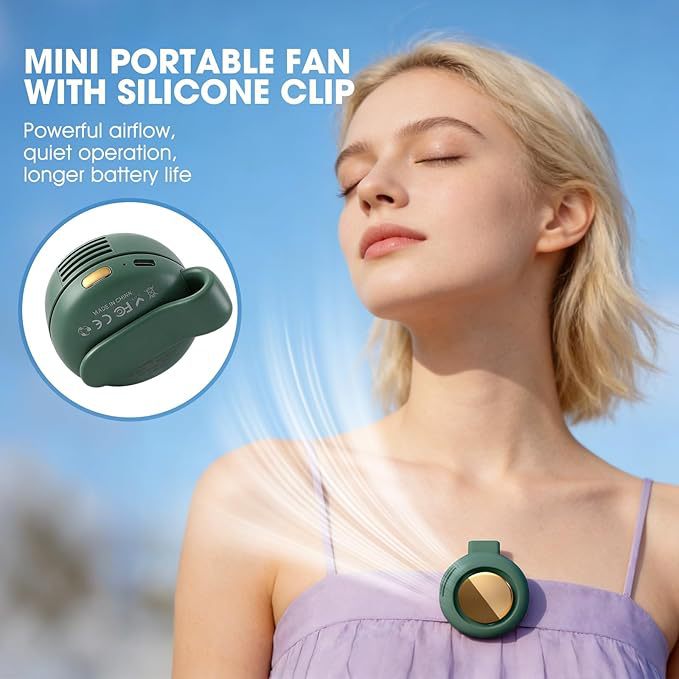 Portable Clip-On Mini Bladeless Fan – USB Rechargeable, Handheld or Waist Clip - BsBuy