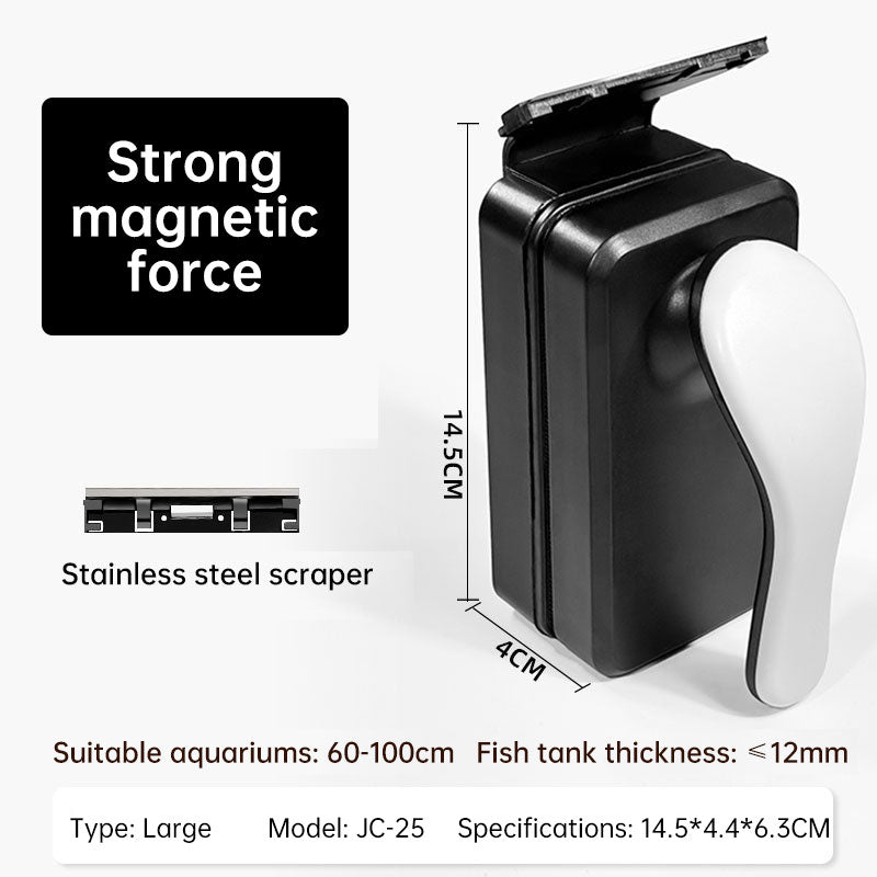 Strong Magnetic Aquarium Cleaner, Floating Algae Scraper Brush with Non-Slip Handle for Small, Medium & Large Fish Tanks - BsBuy