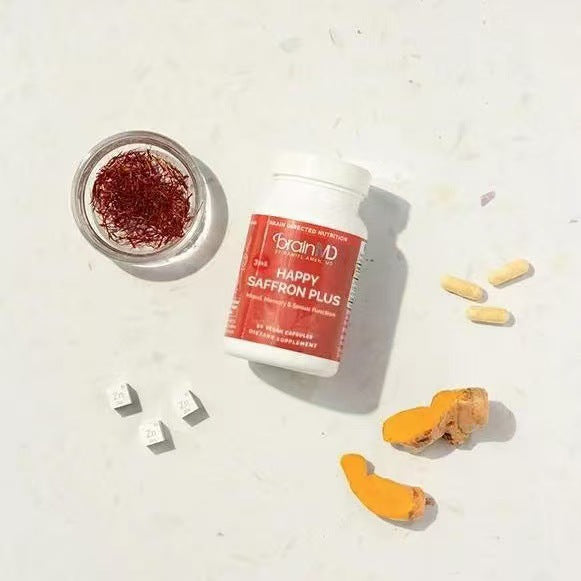 HAPPY SAFFRON PLUS Saffron Capsules for Mood Support and Wellness - BsBuy