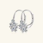1.2 Carat Moissanite Flower Huggie Earrings — S925 Sterling Silver | D Colour VVS1 Clarity - BsBuy