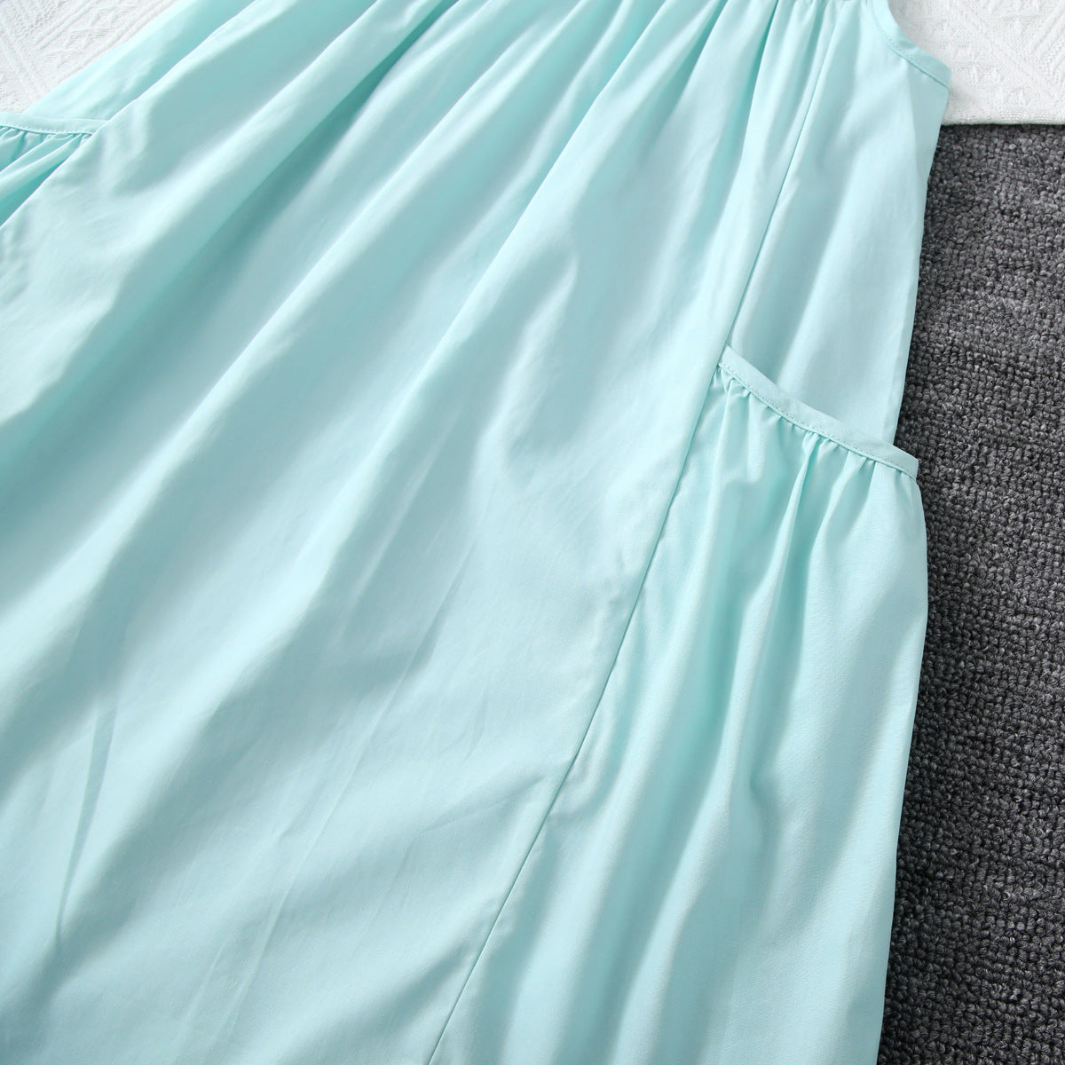 Fresh Mint Color Sleeveless Cotton Cool-Feeling A-Line Princess Dress - BsBuy