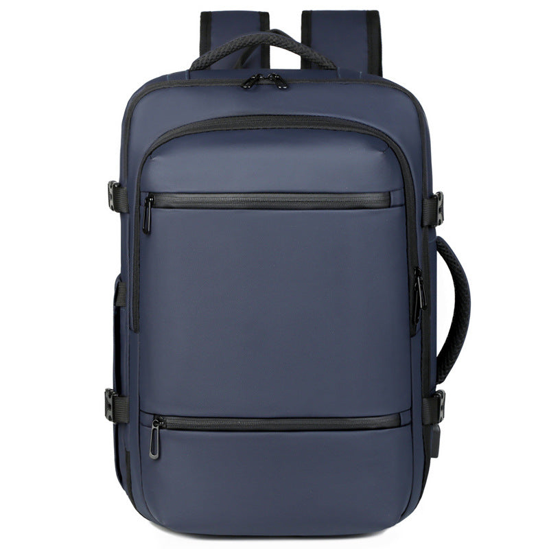 Men’s Leather Business Laptop Backpack – Premium Expandable 36–55L - BsBuy