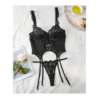 European Style Sheer Lace Lingerie Set – Elegant French-Inspired Bodysuit | Black, White & Wine Red | S–XL