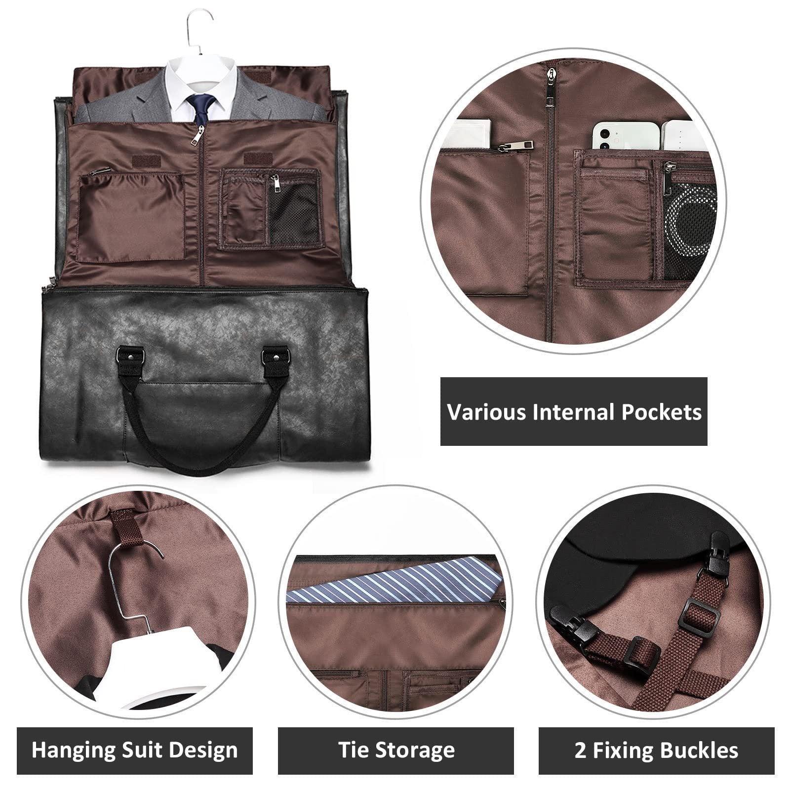 Convertible Garment Duffel Bag with Shoe Compartment