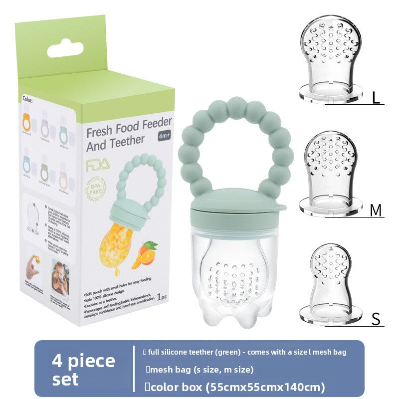 Baby Silicone Fruit Feeder & Teething Pacifier — Safe Food-Grade Soother for 0–3 Years - BsBuy
