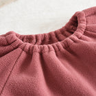 Cute Floral Trim Lantern Sleeve Top and Long Pants Fleece Set for GirlsTwo-Piece Outfit - BsBuy