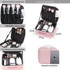 Portable Multi-Layer Cosmetic & Tool Organiser Bag – PVC Leather Travel Beauty Case | Pink & Black