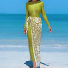 Long Pants Bikini Three-Piece Swimsuit Women's Printed Beach Dress Swimwear - BsBuy