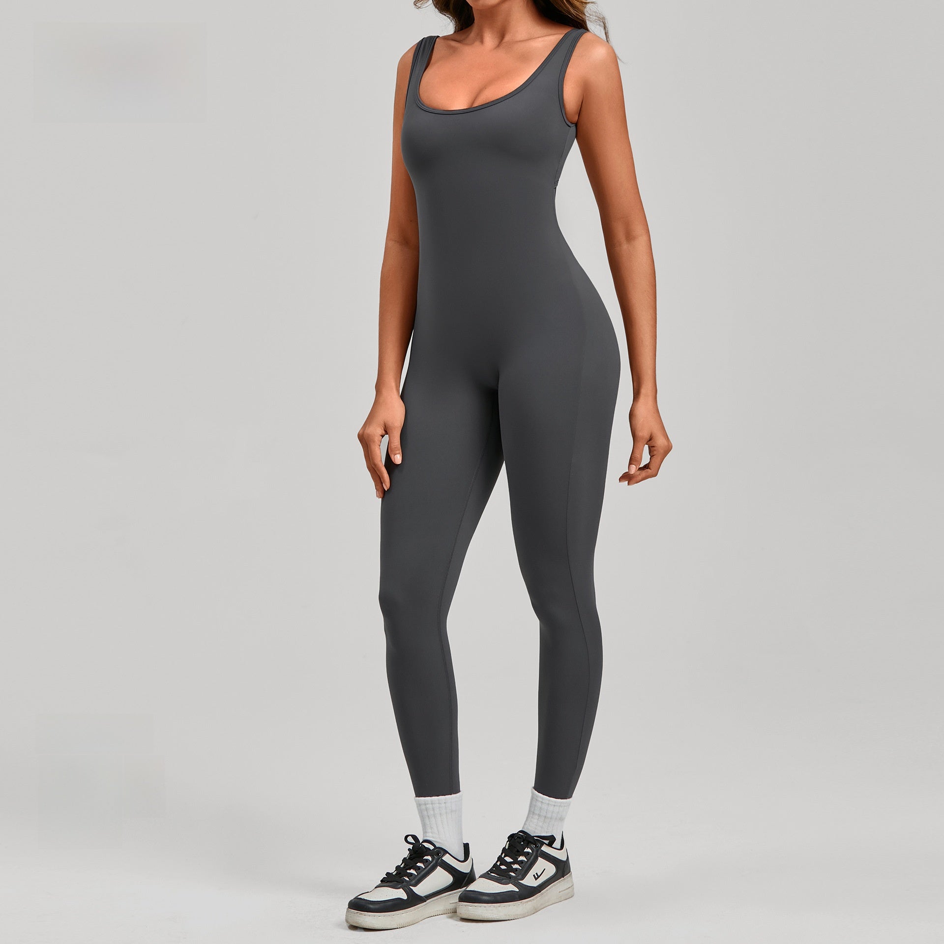 One-Piece Fitness Suit — Backless V-Neck Yoga & Gym Bodysuit - BsBuy