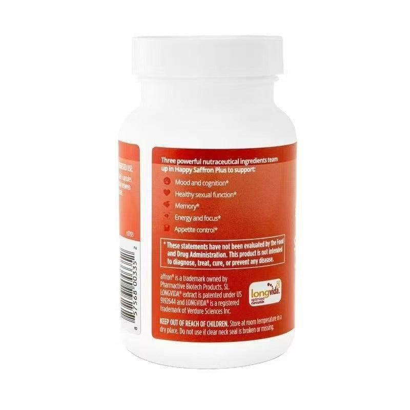 HAPPY SAFFRON PLUS Saffron Capsules for Mood Support and Wellness - BsBuy