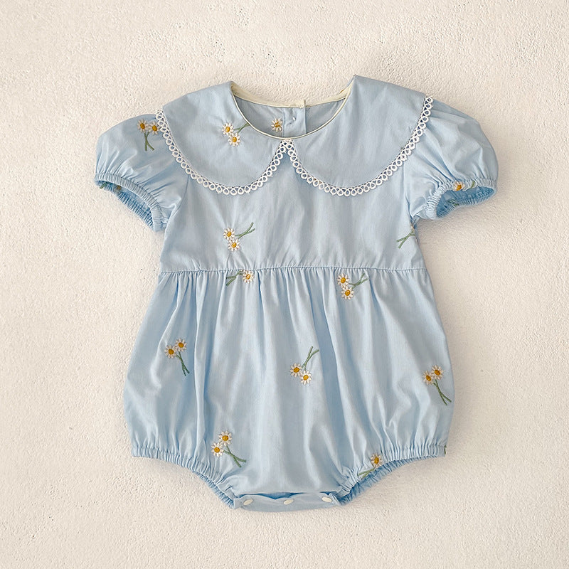 Baby Girl Clothes Infant Romper Summer New Embroidered Short Sleeve Onesie Bodysuit Outing Wear Kids Clothing - BsBuy