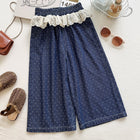 Summer Girls' Outfit Set  Letter Print Mesh Tank Top Polka Dot Wide Leg Pants Two-Piece Set - BsBuy