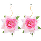 3D Rose Drop Earrings — Handmade Fabric Floral Bridal & Bohemian Ear Jewellery - BsBuy