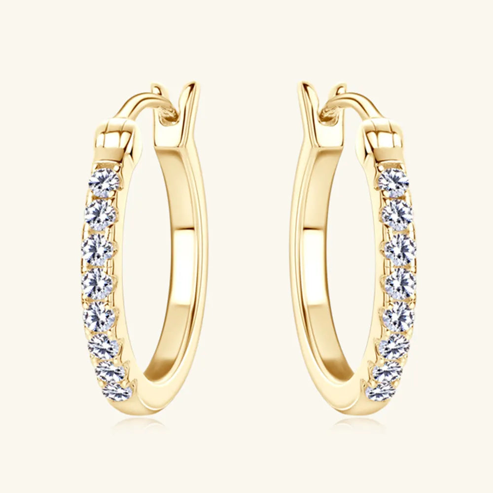 0.4 Carat Moissanite Huggie Earrings — S925 Sterling Silver | D Colour VVS1 | Gold & Silver - BsBuy