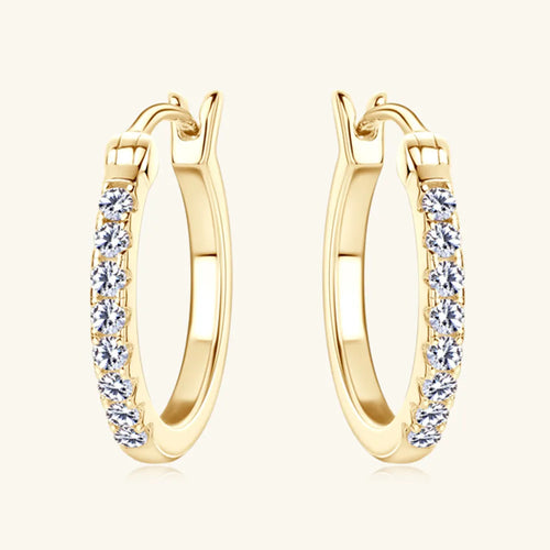 0.4 Carat Moissanite Huggie Earrings — S925 Sterling Silver | D Colour VVS1 | Gold & Silver - BsBuy