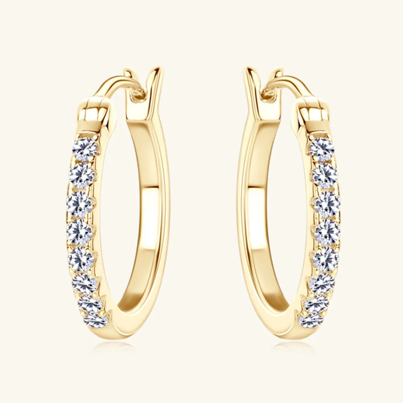 0.4 Carat Moissanite Huggie Earrings — S925 Sterling Silver | D Colour VVS1 | Gold & Silver - BsBuy