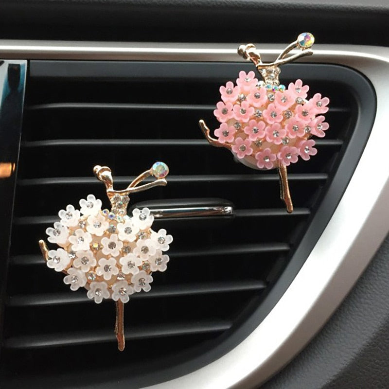 Car Aroma Diffuser Fragrance For Car Flavoring Air Fresheners Auto Perfume Car Smell Vent Clip Ballet Bling Car Accessory Girls - BsBuy