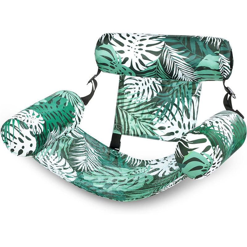 Inflatable Pool Hammock Float — Foldable Water Lounge Chair & Recliner for Adults | Blue & Green - BsBuy
