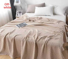 Luxury Wool Waffle Blanket — Soft, Breathable & Beautifully Textured - Beige / 100X150CM