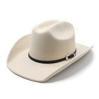 Luxury Wool Cowboy Top Hat — Wide Brim Rolled Eave Unisex Hat | 4 Colours | Size M - BsBuy