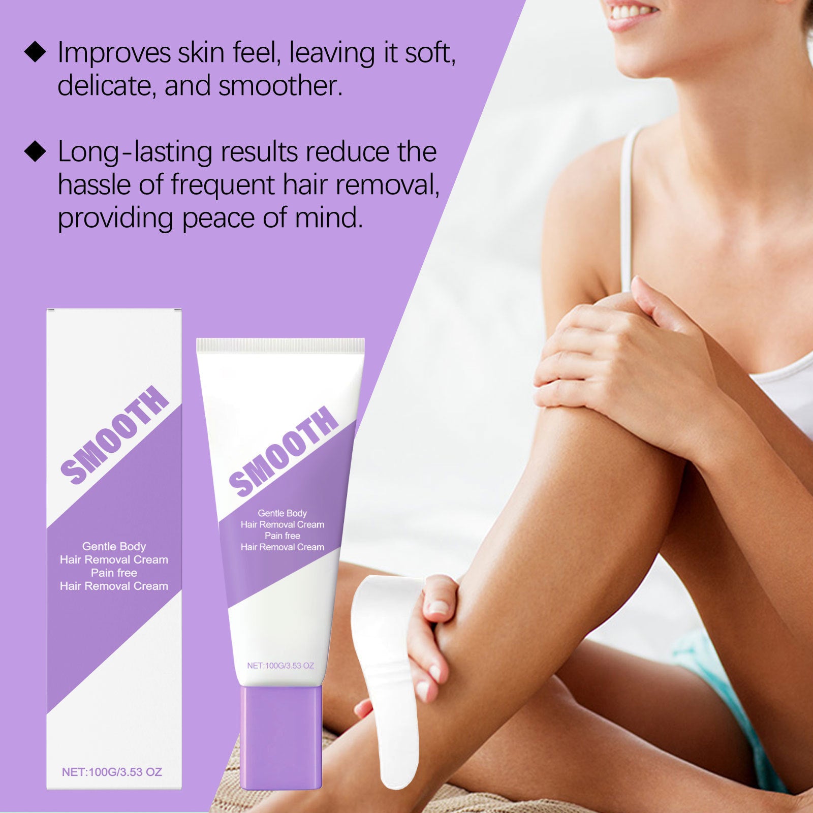 Gentle Hair Removal Cream – Sensitive Skin Depilatory with Spatula - BsBuy