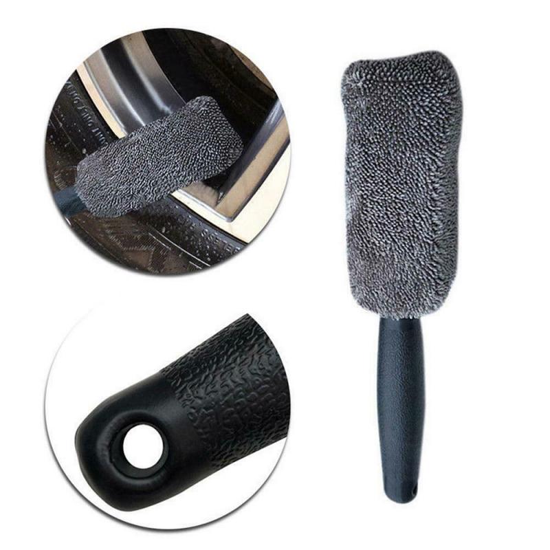 Microfiber Wheel & Tyre Rim Brush – Portable Car Wash Cleaning Tool - BsBuy