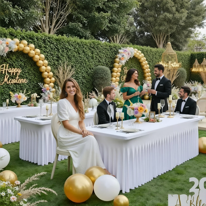 Stretch Spandex Table Cloth Rectangular, Fitted Table Cover for Weddings Parties Banquets Hotel Event Decoration - BsBuy