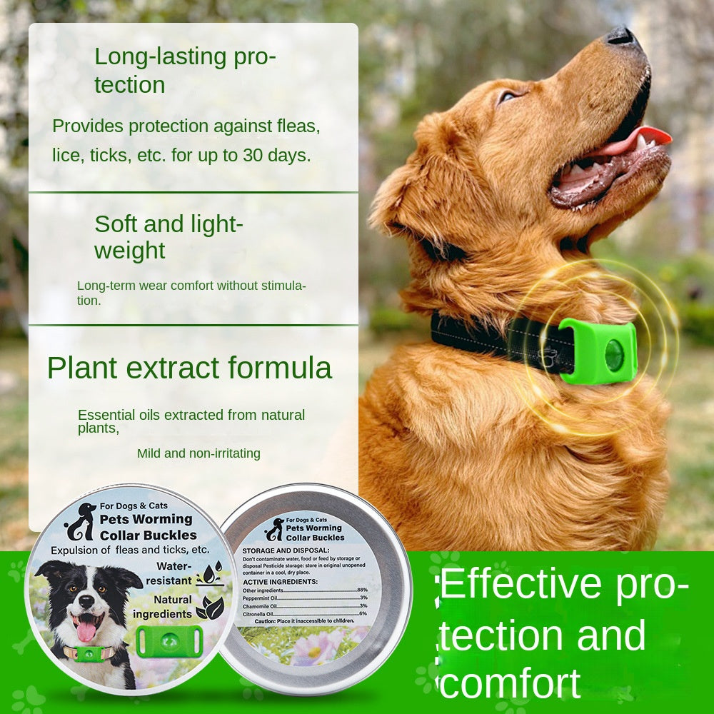 Pet Cat Dog Flea and Tick Prevention Silicone Collar with Insect Repellent Tag, Anti-Flea and Anti-Tick - BsBuy