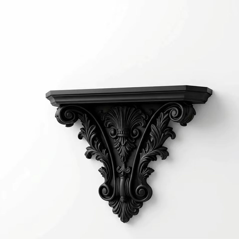 3D Printed Gothic Floating Shelf | Carved Wall Decor & Retro Plant Display Stand