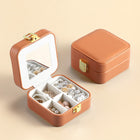 Casegrace PU Leather Mini Jewelry Box Organizer for Jewelry Earrings Necklace Ring Storage Casket Travel Portable Jewellery Case - BsBuy