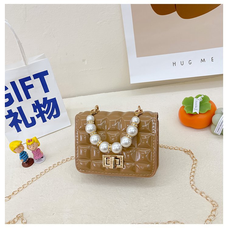 Children's Bag Pearl Tote Bag Princess Bag Mini Pearl Tote Bag Cute Girl Bag Ribbed Bag - BsBuy