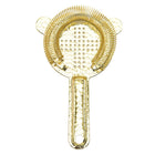 304 Stainless Steel Cocktail Ice Strainer — Spring-Loaded Cross Pattern Filter | Natural, Black, Gold & Rose Gold - BsBuy