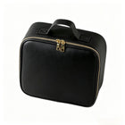 LED Makeup Bag with Mirror – Large Capacity Travel Cosmetic Organiser | PU Leather | Pink & Black - BsBuy