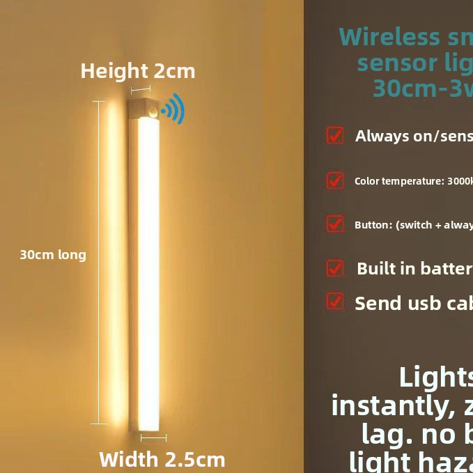 Rechargeable LED Cabinet Light – Motion Sensor Under-Cabinet Strip Light - BsBuy