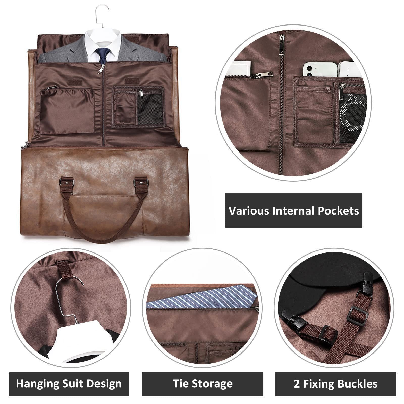 Convertible Garment Duffel Bag with Shoe Compartment