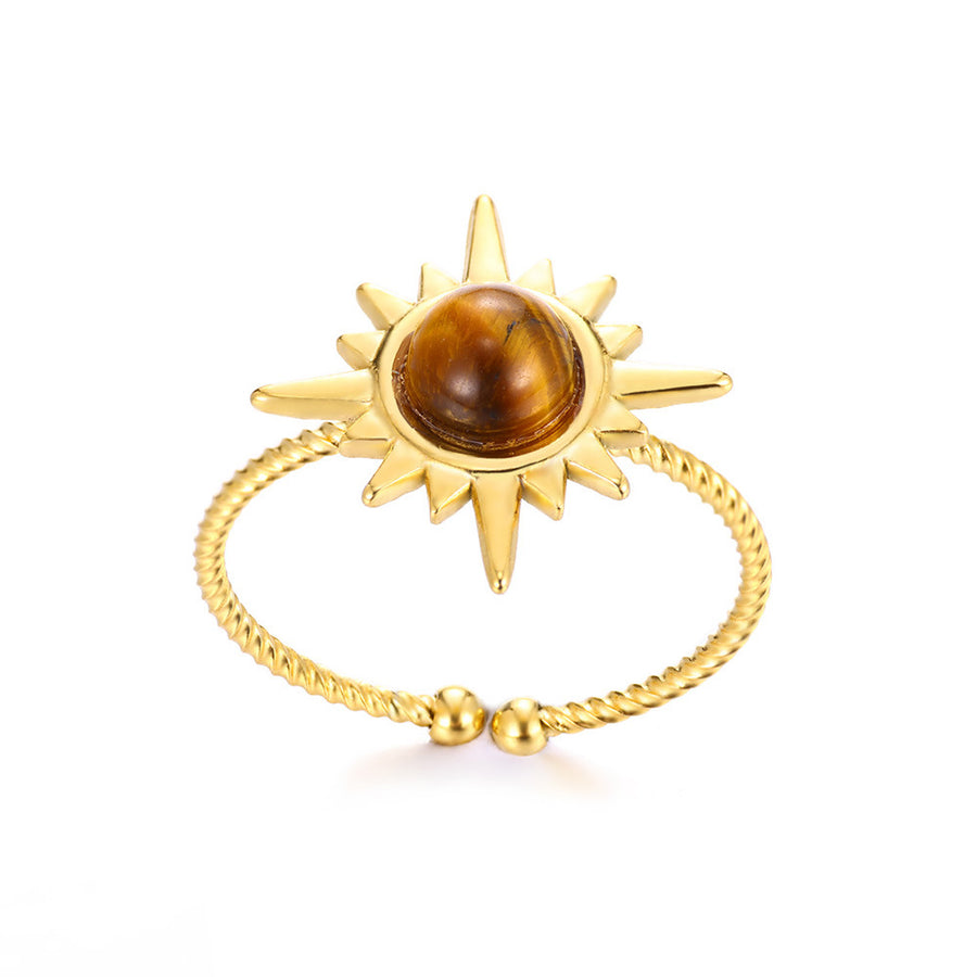 Bohemian Sun Star Adjustable Stainless Steel Ring - BsBuy