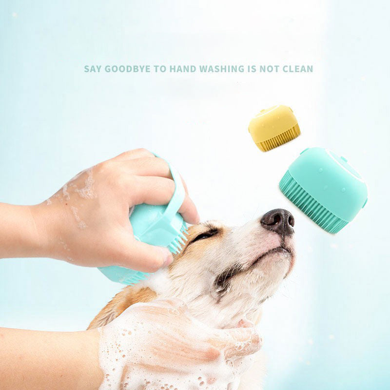 Pet Silicone Bath & Massage Brush — Shampoo Brush for Cats & Dogs - BsBuy