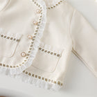 Girl's Chic Style Set Spring Autumn New Baby Girl Fashionable Long Sleeve Jacket Pleated Skirt Two-Piece Set - BsBuy