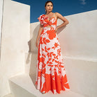 One-Shoulder Ruffle Swimsuit with Skirt — Printed Cut-Out One-Piece (S–XL) - BsBuy