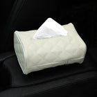 Luxury Leather Car Hanging Tissue Box – Stylish Car Organiser - Beige