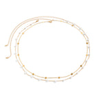 Luxe Double-Layered Waist Chain — Pearl & Geometric Sequin Body Jewellery - BsBuy